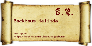 Backhaus Melinda névjegykártya