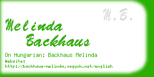 melinda backhaus business card